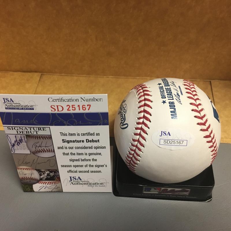 ALBERT ALMORA CHICAGO CUBS DEBUT M.L. SIGNED BASEBALL JSA SD 25167