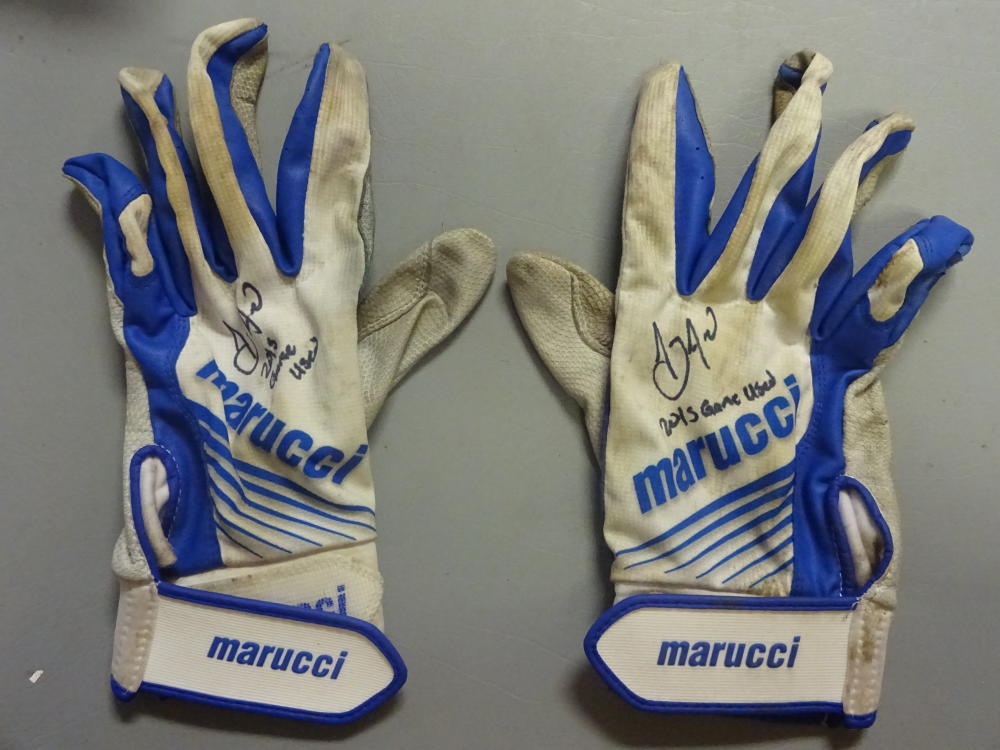 ANTHONY ALFORD SIGNED MARUCCI 2015 GAME USED BATTING GLOVES W/COA