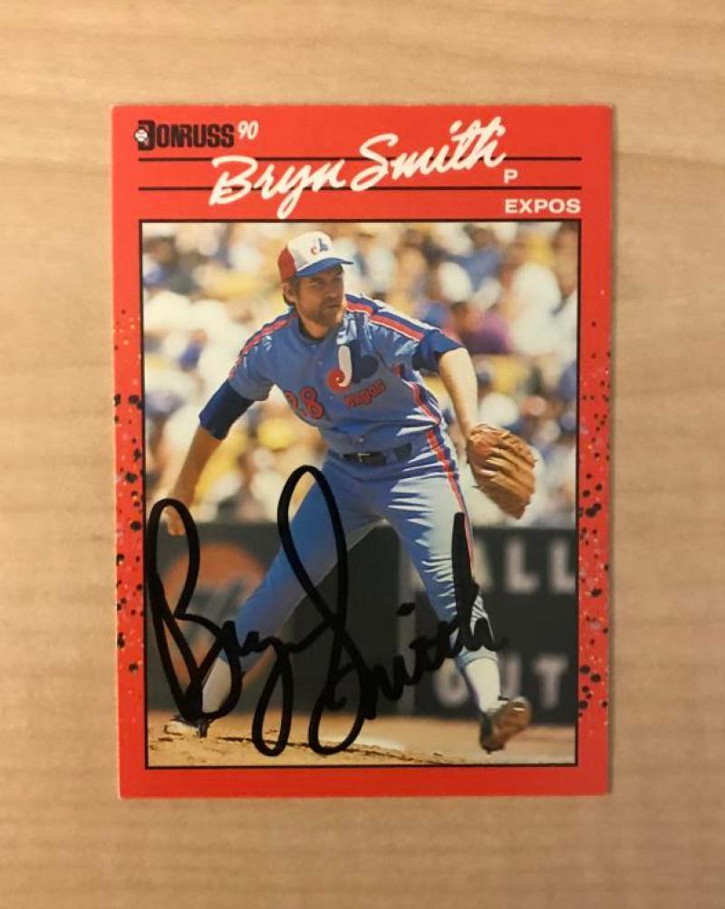 BRYN SMITH MONTREAL EXPOS SIGNED AUTOGRPAHED 1990 DONRUSS CARD #106 W/COA