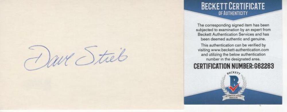 DAVE STIEB TORONTO BLUE JAYS SIGNED 3X5 INDEX CARD BECKETT G62263