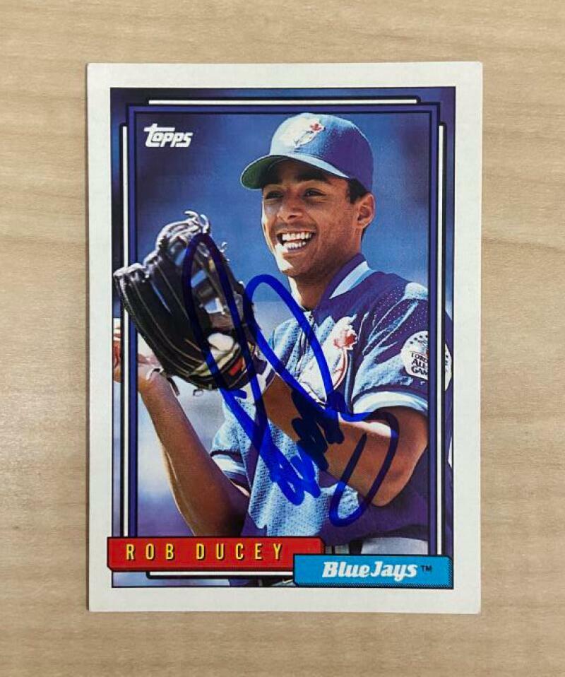 ROB DUCEY TORONTO BLUE JAYS SIGNED AUTOGRAPHED 1992 TOPPS CARD #739 W/COA