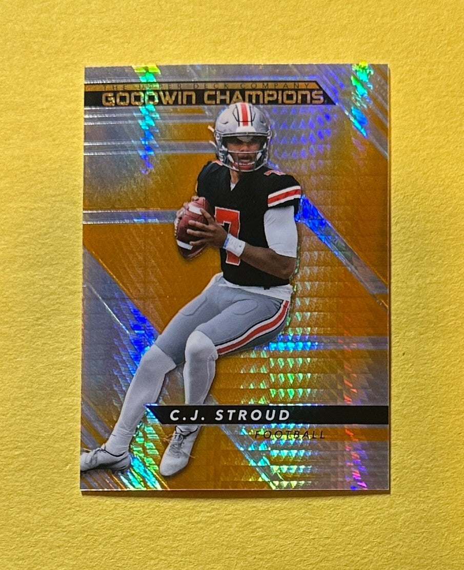 2022 UPPER DECK GOODWIN CHAMPIONS CJ STROUD ORANGE PRISM /499 #GP-CJ
