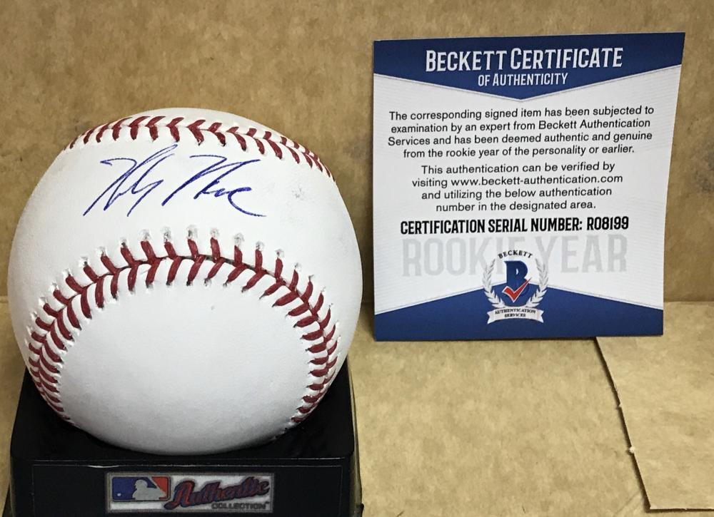 MICKEY MONIAK PHILADELPHIA PHILLIES ROOKIE YEAR SIGNED M.L. BASEBALL BECKETT AU