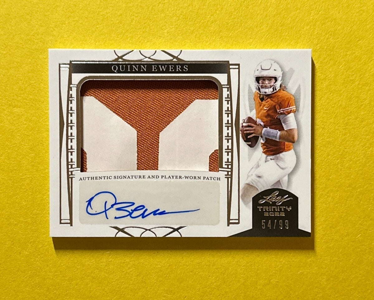 2022 LEAF TRINITY QUINN EWERS PATCH AUTOGRAPH /99 #PA-QE1 TEXAS DOLPHINS