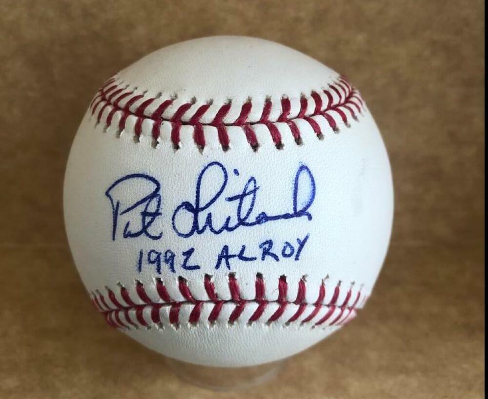 PAT LISTACH 1992 AL ROY SIGNED AUTOGRAPHED M.L. BASEBALL S55829
