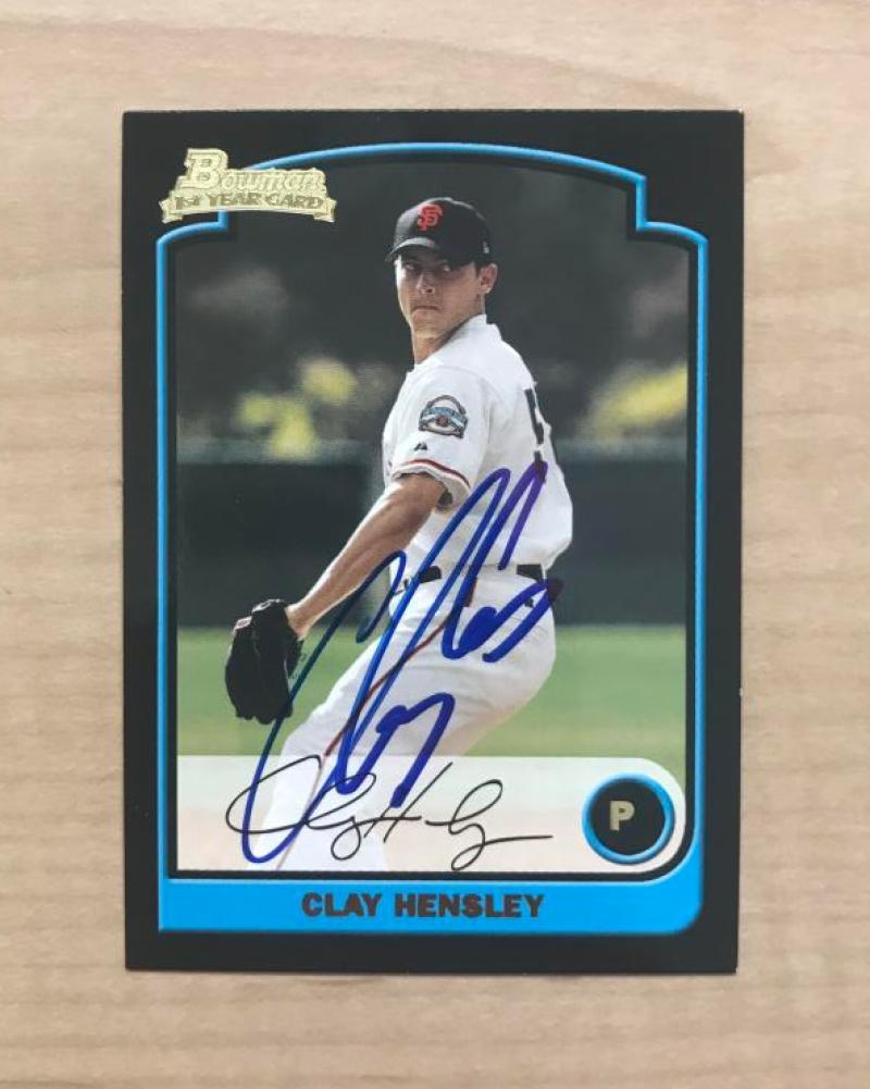 CLAY HENSLEY SAN FRANCISCO GIANTS SIGNED AUTOGRAPHED 2003 BOWMAN CARD #232 W/COA