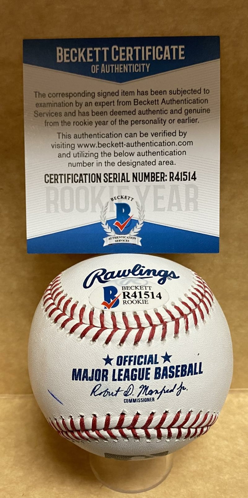 PETER BOURJOS ANGELS/CARDINALS SIGNED AUTOGRAPHED M.L. BASEBALL BECKETT R41514