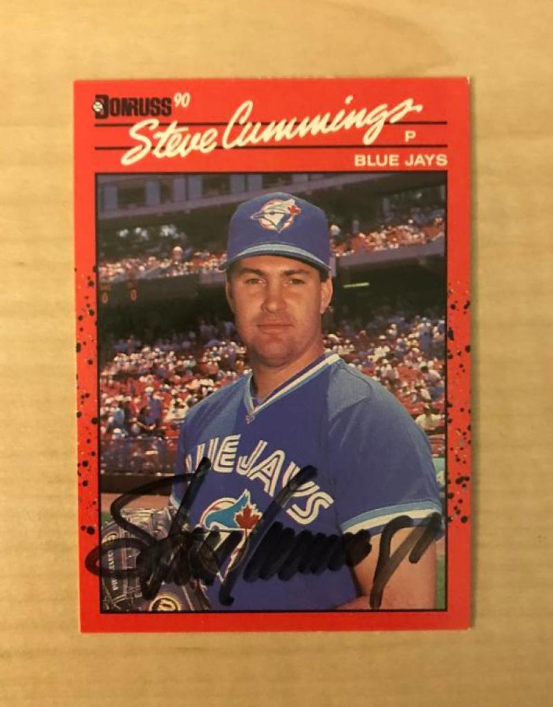 STEVE CUMMINGS TORONTO BLUE JAYS SIGNED AUTOGRPAHED 1990 DONRUSS CARD #698 W/COA