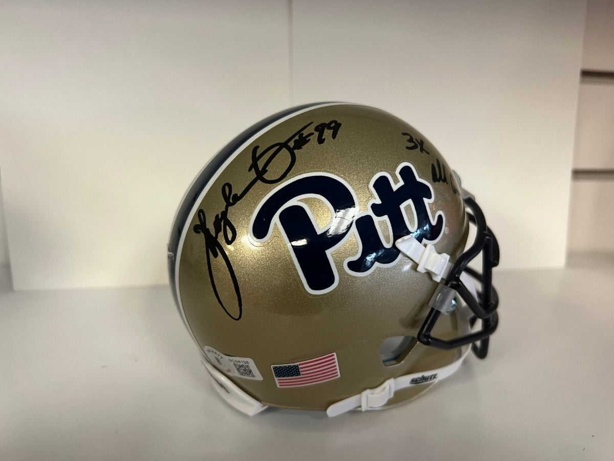 HUGH GREEN PITT PANTHERS SIGNED AUTOGRAPHED AUTO SCHUTT MINI HELMET BECKETT
