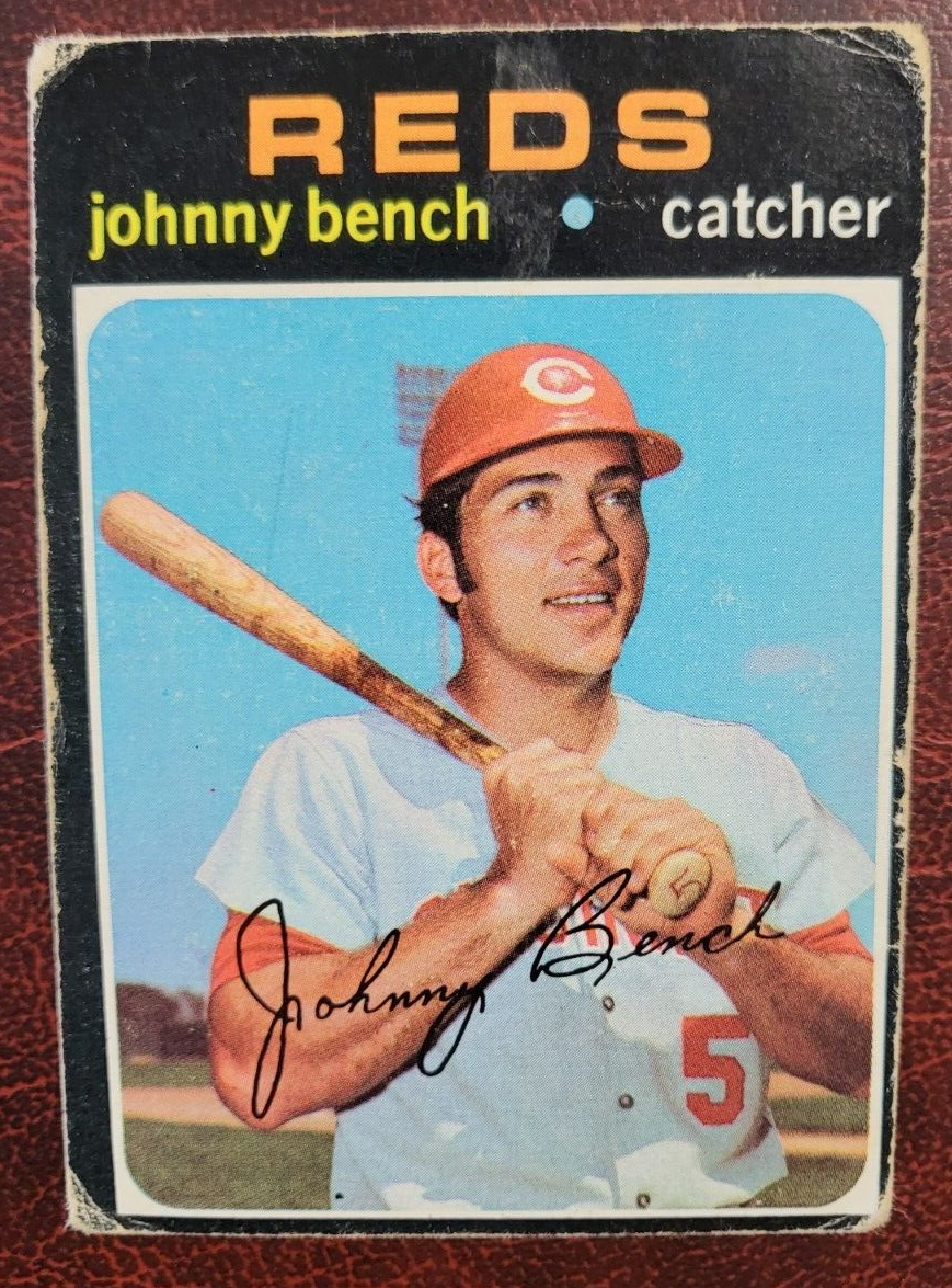 1971 TOPPS JOHNNY BENCH CINCINNATI REDS #250 BASEBALL CARD VINTAGE