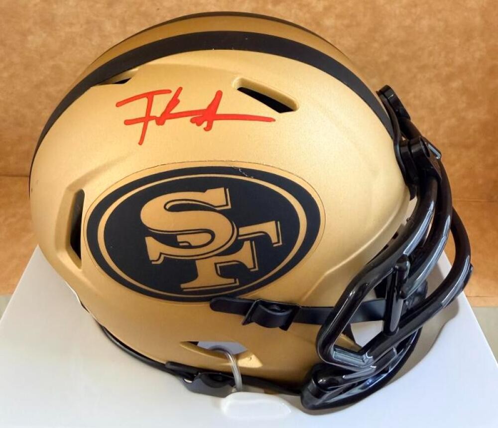 FRANK GORE 49ERS SIGNED AUTOGRAPHED VRAVE MINI HELMET BECKETT