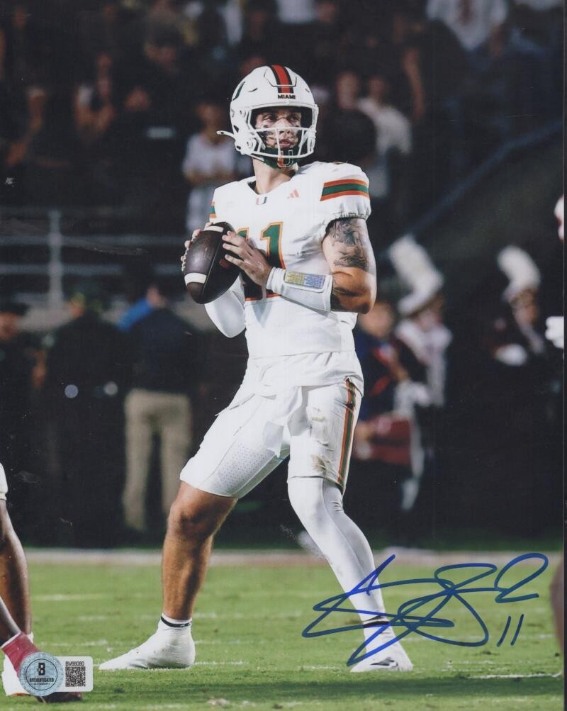 CARSON BECK MIAMI HURRICANES SIGNED AUTOGRAPHED 8X10 PHOTO BECKETT AUTH