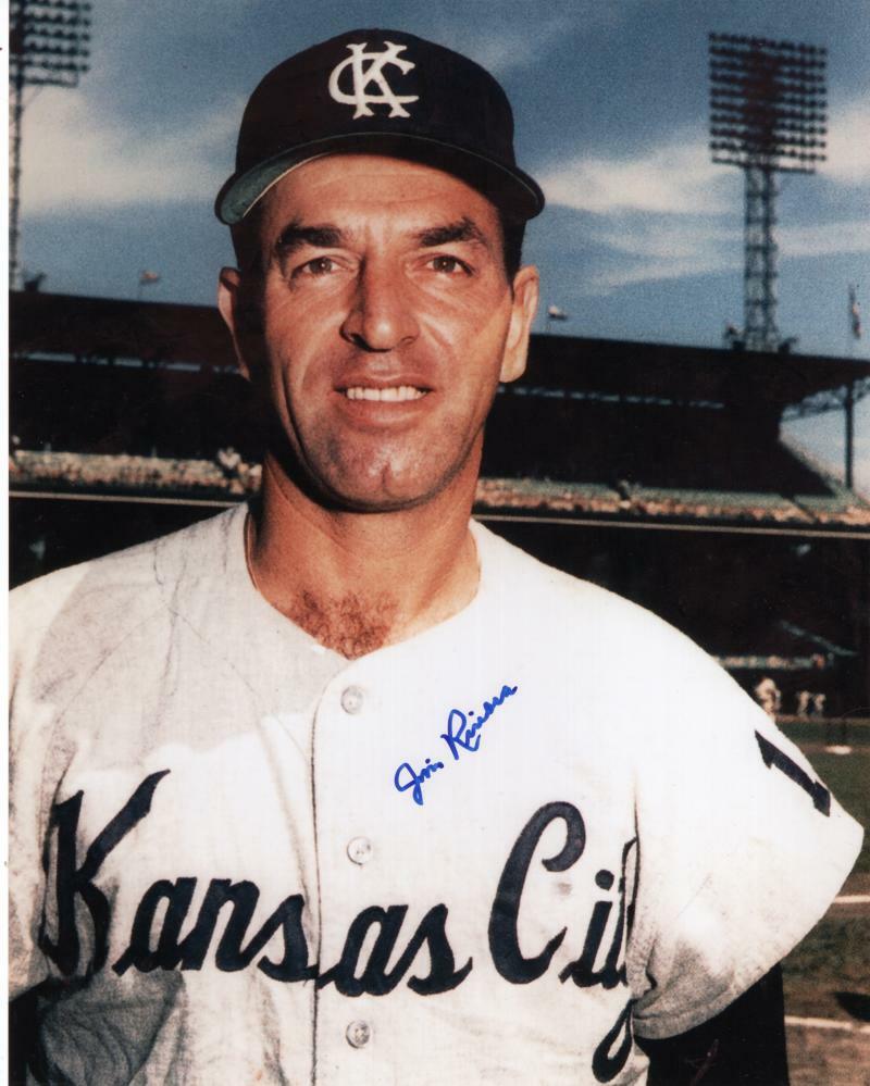 JIM RIVERA KANSAS CITY A'S SIGNED AUTOGRAPHED 8X10 PHOTO W/ COA
