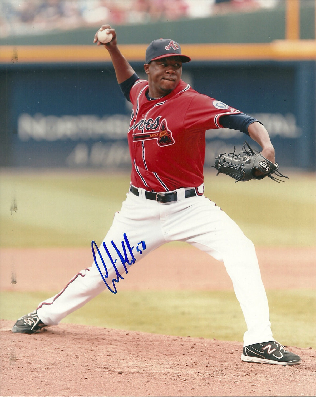 CHRISTIAN MARTINEZ ATLANTA BRAVES SIGNED AUTOGRAPHED 8x10 PHOTO W/COA ACTION