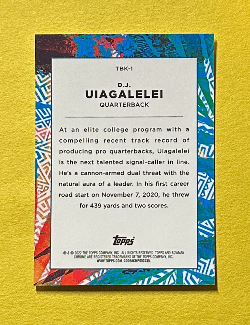 2022 BOWMAN CHROME UNIVERSITY D.J. UIAGALELEI BIG KAHUNA INSERT SP #TBK-1