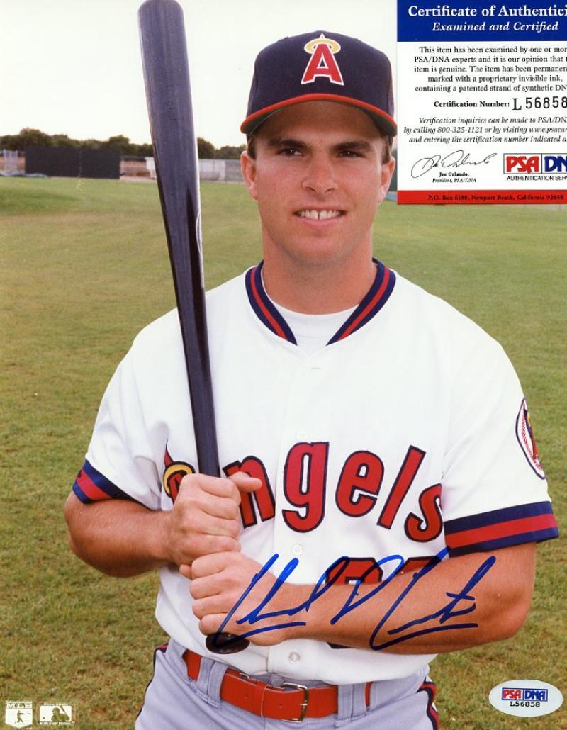 CHAD CURTIS CALIFORNIA ANGELS/ CONVICTED FELON SIGNED 8X10 PHOTO PSA L56858