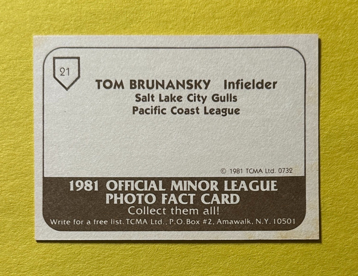1981 TCMA TOM BRUNANSKY #21 SALT LAKE CITY GULLS