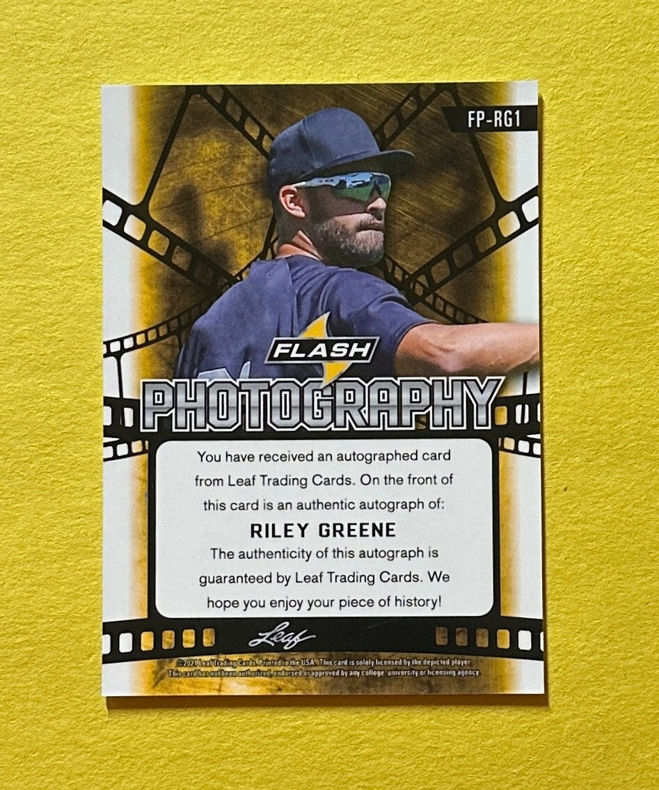 2021 LEAF FLASH PHOTOGRAPHY RILEY GREENE AUTO #FP-RG1