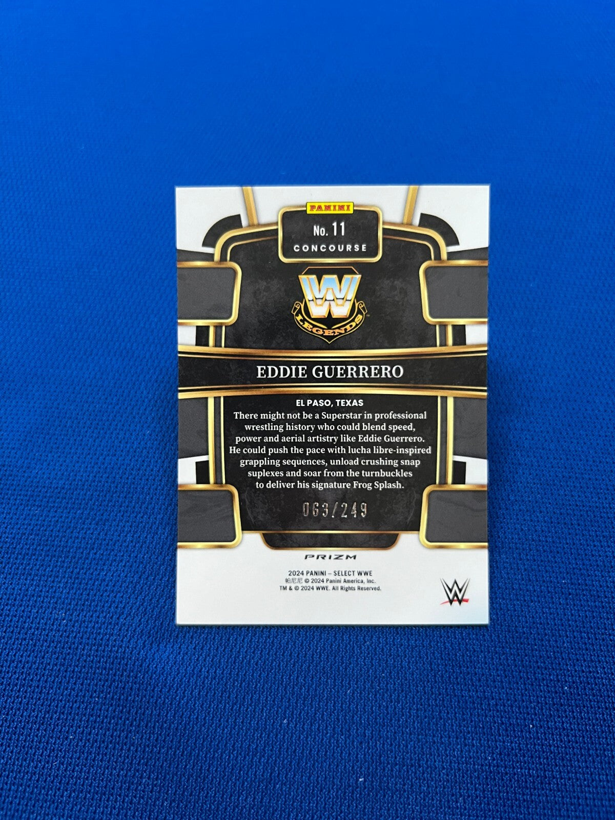 2024 PANINI SELECT EDDIE GUERRERO WWE BLUE CONCOURSE PRIZM CARD /249