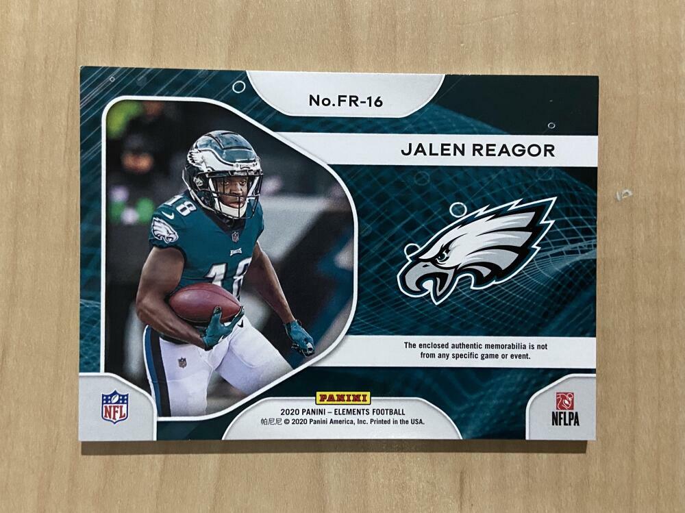 2020 ELEMENTS JALEN REAGOR FREQUENCY 3 COLOR PATCH EAGLES ROOKIE 38/47