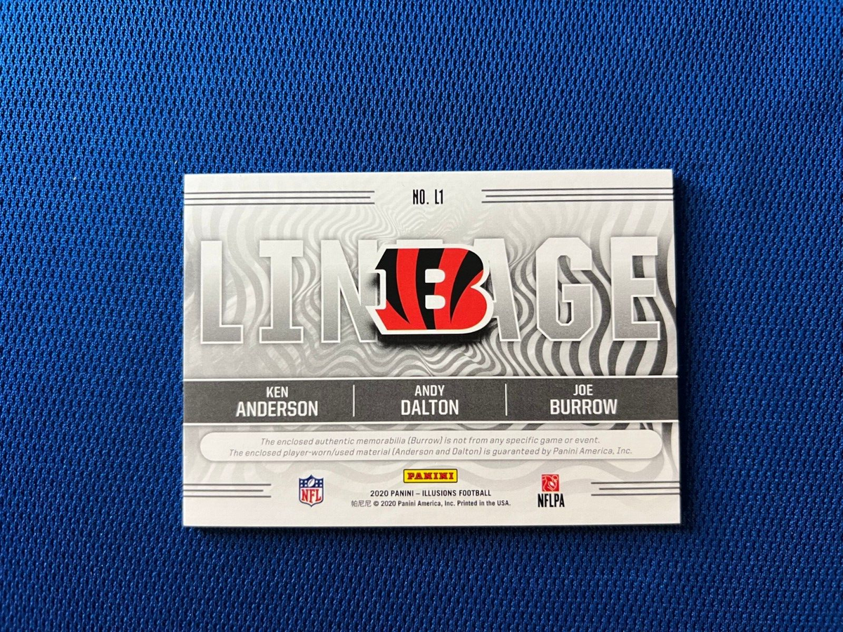 2020 PANINI ILLUSIONS LINEAGE BENGALS JOE BURROW DALTON ANDERSONTRIPLE JERSEY L1