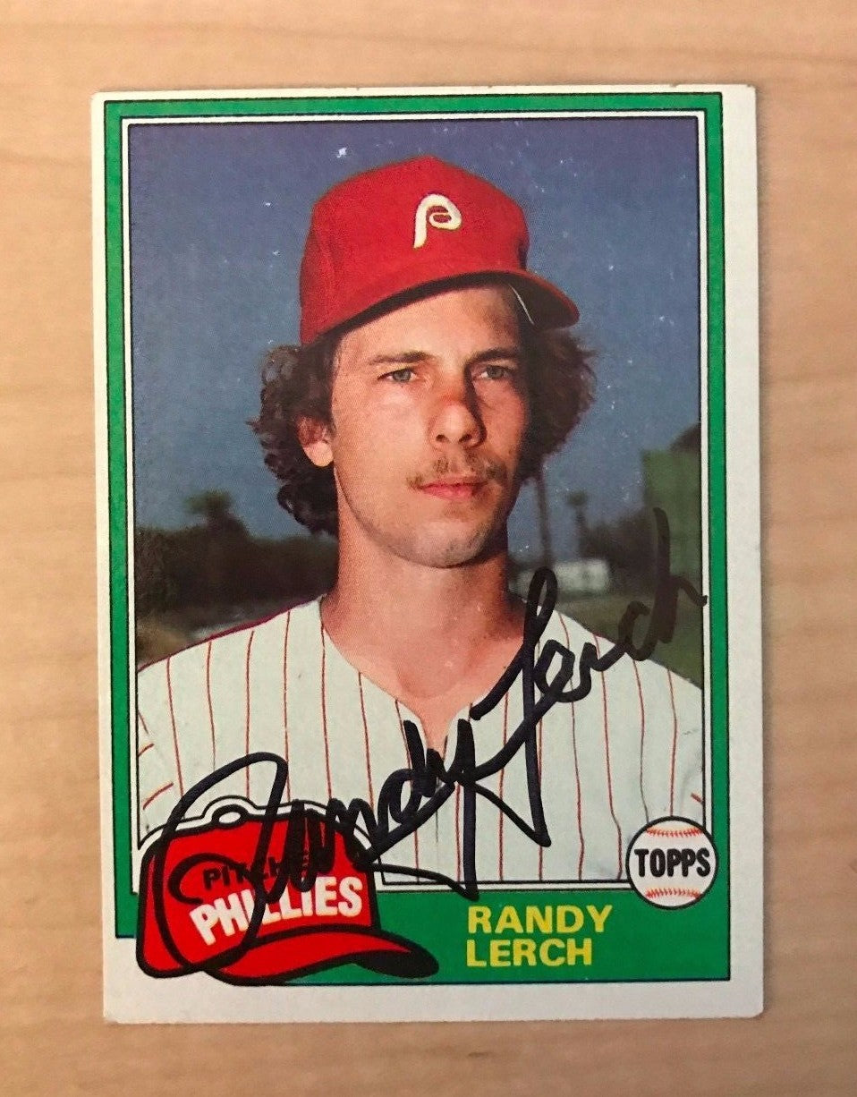 RANDY LERCH PHILADELPHIA PHILLIES SIGNED AUTOGRAPHED 1981 TOPPS CARD #584 W/COA