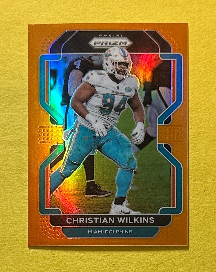 2021 PANINI PRIZM CHRISTIAN WILKINS ORANGE /249 #109 DOLPHINS