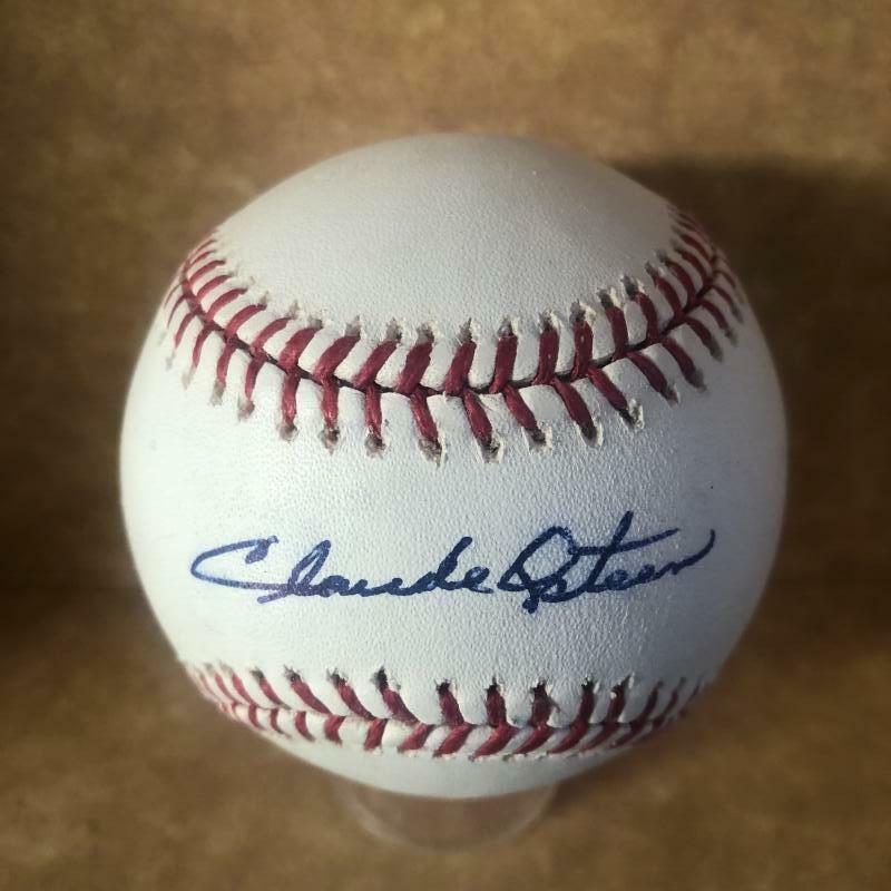 CLAUDE OSTEEN LOS ANGELES DODGERS SIGNED AUTO M.L. BASEBALL BECKETT S58795