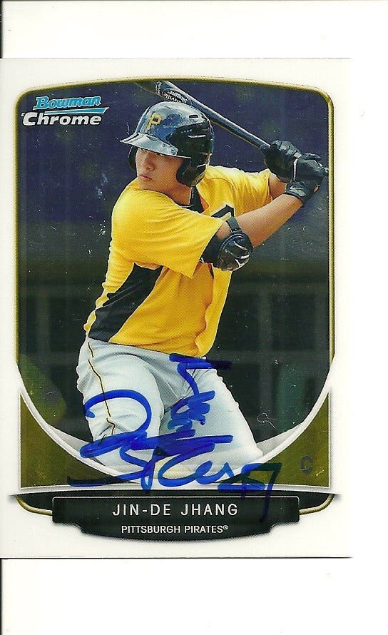 JIN-DE JHANG PITTSBURGH PIRATES SIGNED AUTO 2013 BOWMAN CARD #BCP211 W/COA