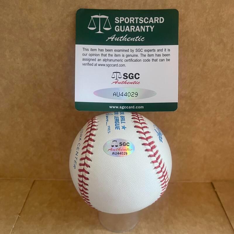 LOU BOUDREAU RED SOX HOFER SIGNED AUTOGRAPHED BASEBALL SGC AUTH