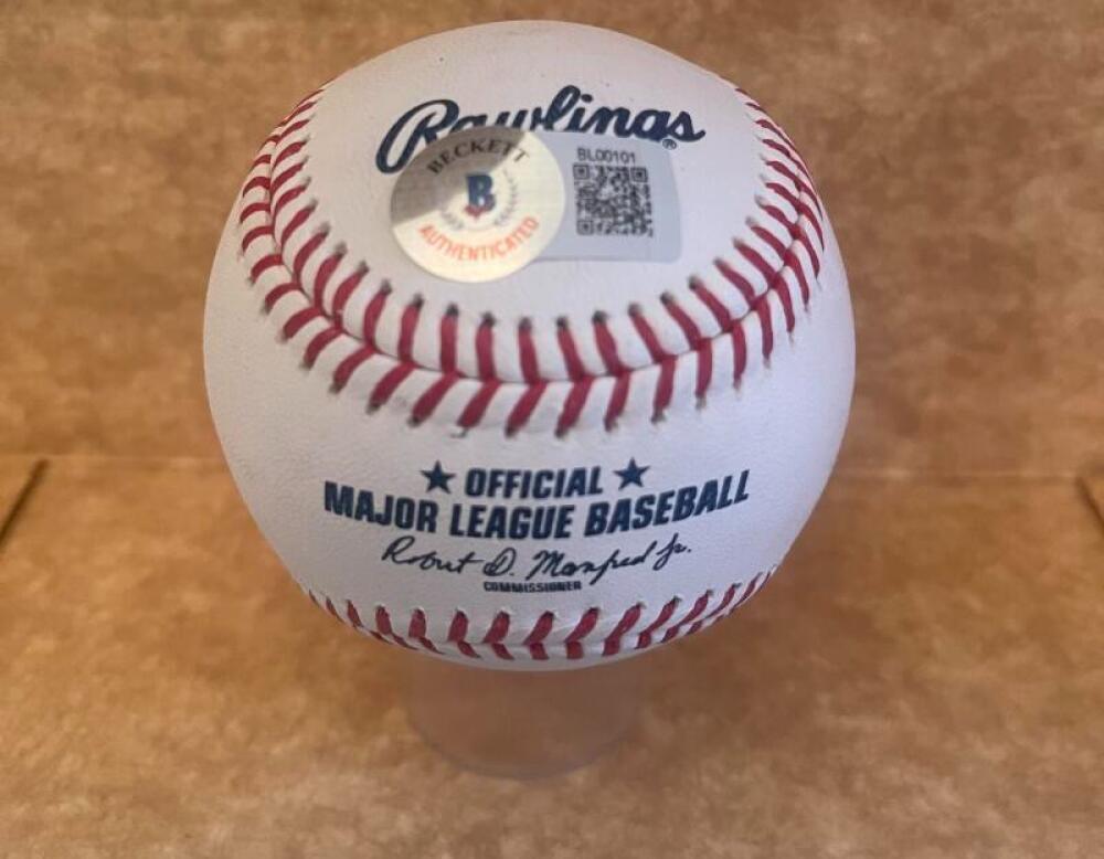 TITO LANDRUM 83 WS CHAMPS SIGNED AUTOGRAPHED M.L. BASEBALL BECKETT AUTH