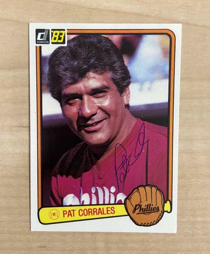 PAT CORRALES PHILADELPHIA PHILLIES SIGNED 1983 DONRUSS CARD #626 W/COA