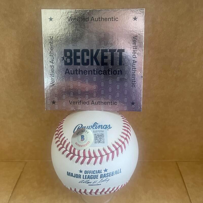 JACOB DEGROM METS/RANGERS SIGNED AUTOGRAPHED M.L. BASEBALL BECKETT AUTH
