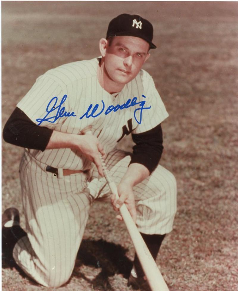 GENE WOODLING NEW YORK YANKEES POSED SIGNED AUTOGRAPHED 8X10 PHOTO W/COA