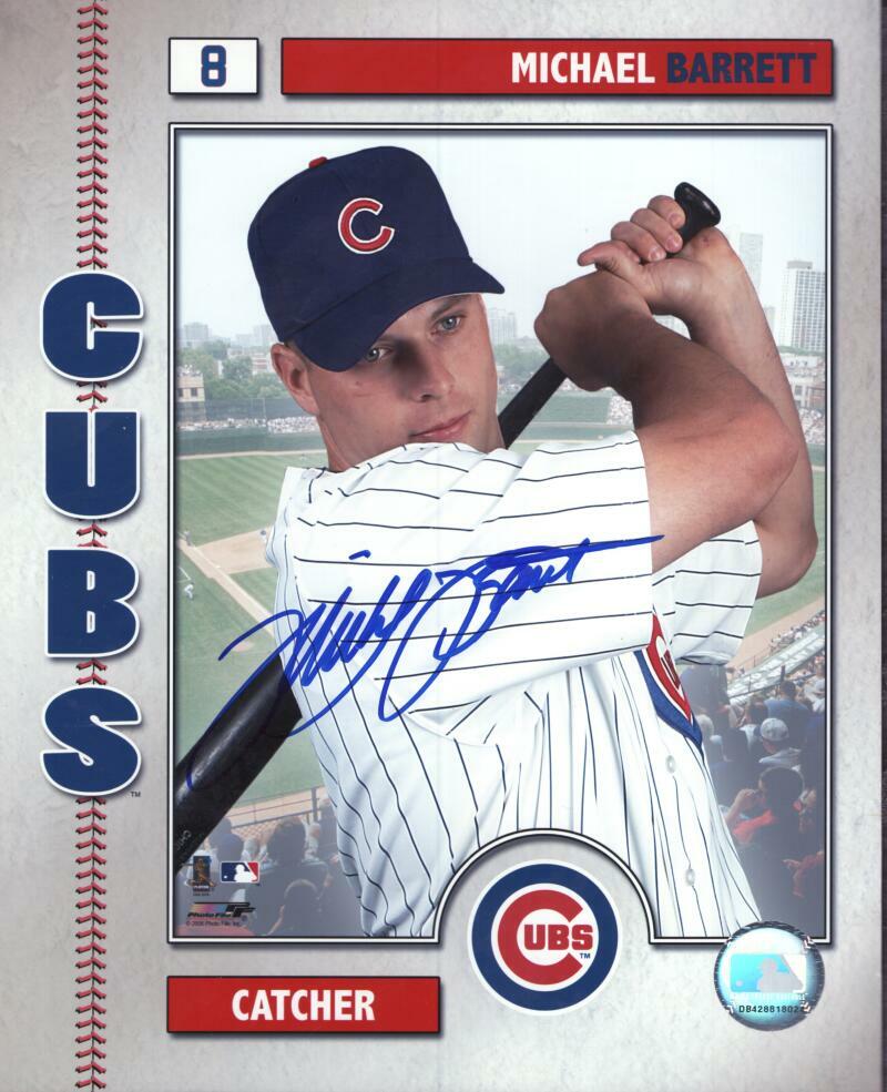 MICHAEL BARRETT CHICAGO CUBS SIGNED AUTOGRAPHED 8X10 PHOTO W/ COA