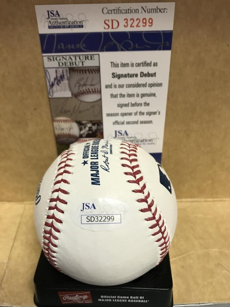 JACOB FARIA TAMPA BAY RAYS SIGNED M.L. BASEBALL SIGNATURE DEBUT SD32299