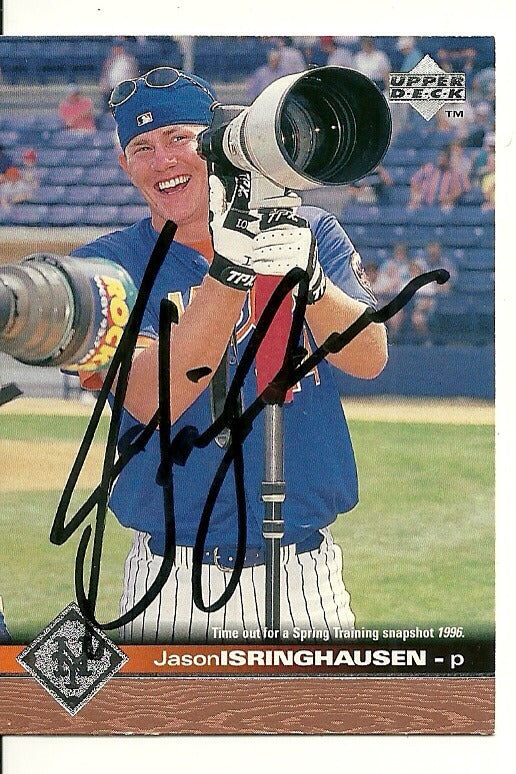 JASON ISRINGHAUSEN NEW YORK METS SIGNED AUTO 1997 UPPER DECK CARD #433 W/COA