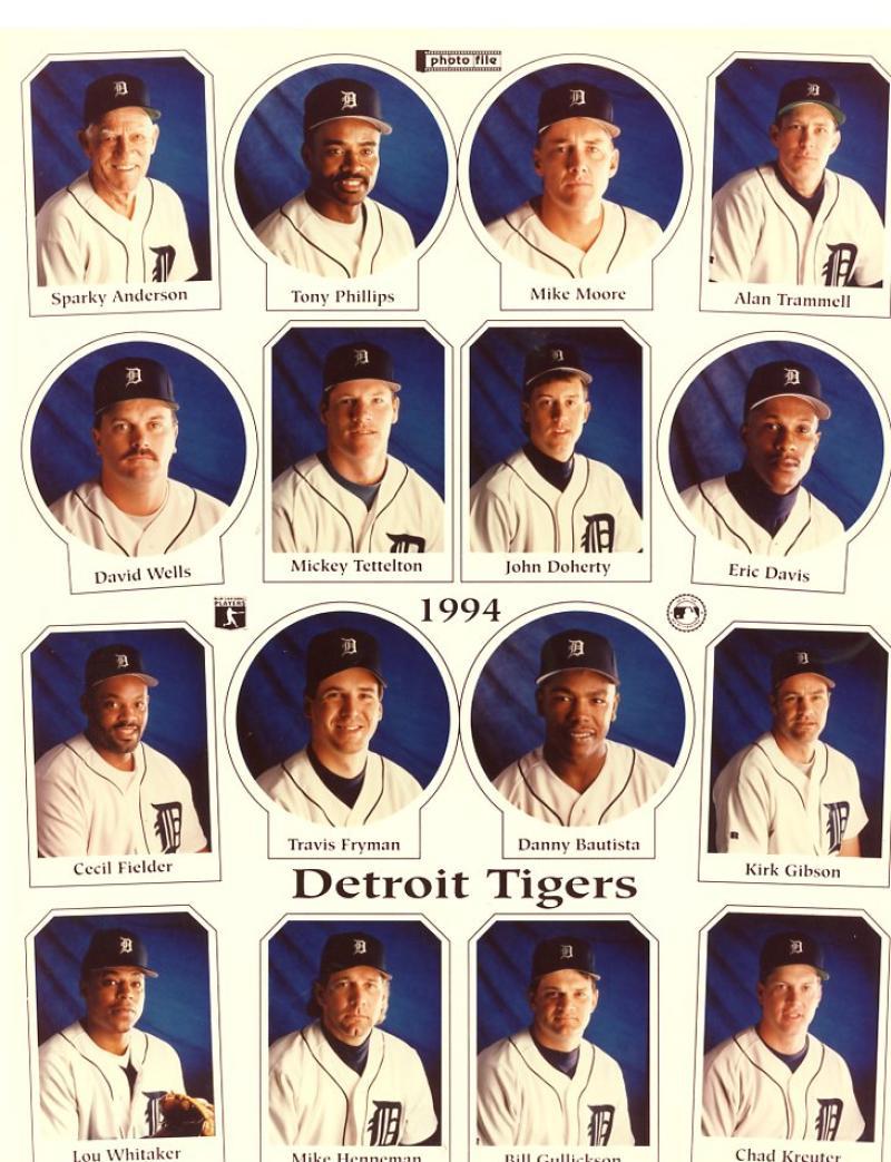 DETROIT TIGERS 1994 TEAM PHOTO UNSIGNED 8X10 PHOTO
