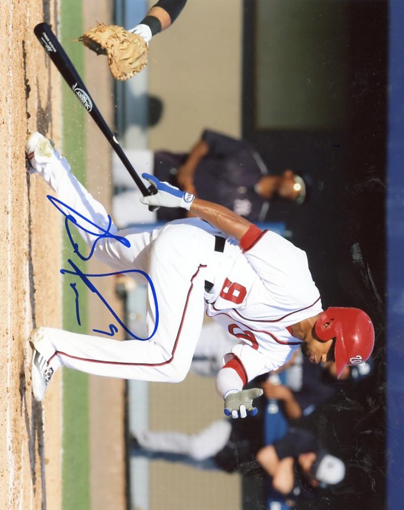 BEN REVERE ACTION WASHINGTON NATIONALS SIGNED AUTOGRAPH 8X10 PHOTO