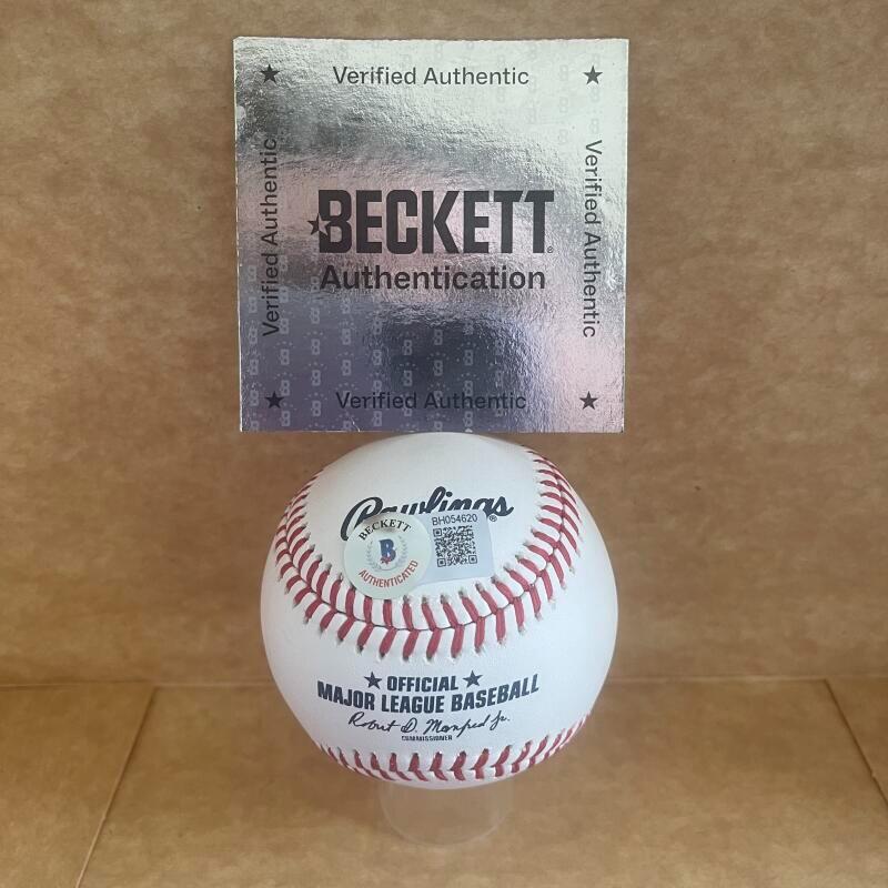 JESUS SANCHEZ MARLINS SIGNED AUTOGRAPHED M.L. BASEBALL BECKETT AUTH