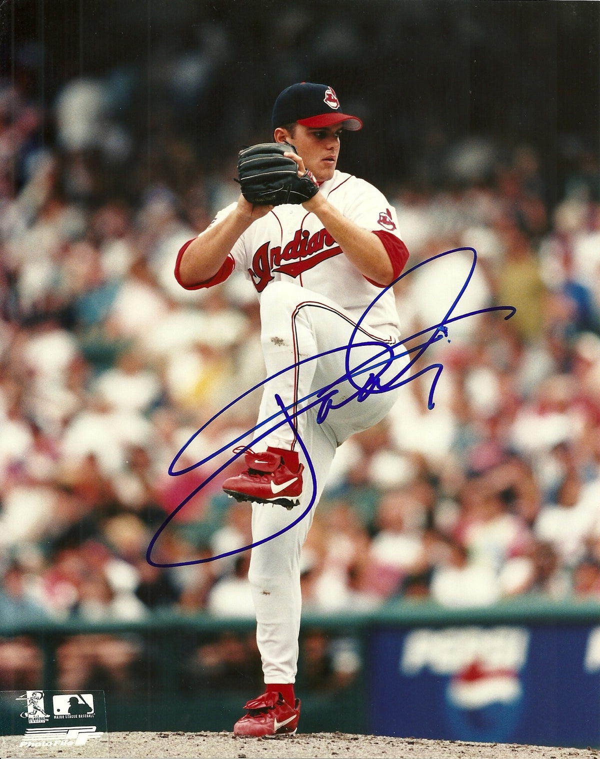JARET WRIGHT CLEVELAND INDIANS SIGNED AUTO 8x10 PHOTO W/COA ON MOUND