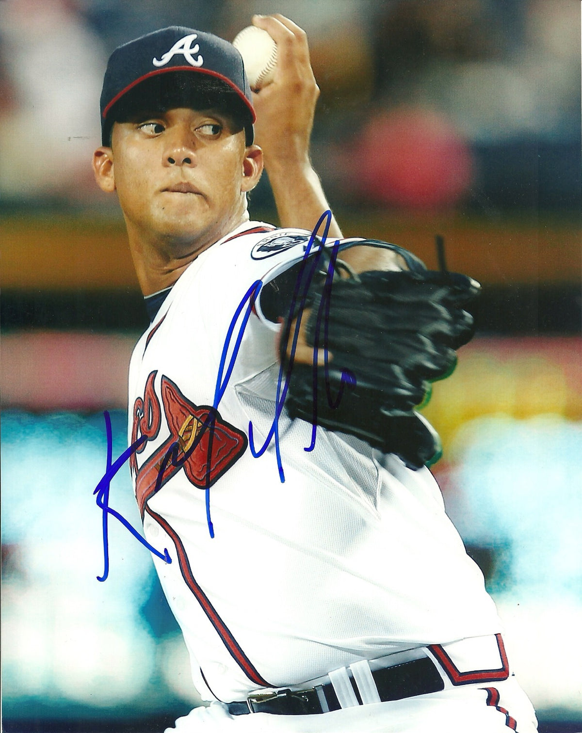 RANDALL DELGADO ATLANTA BRAVES SIGNED AUTOGRAPHED 8x10 PHOTO W/COA ACTION