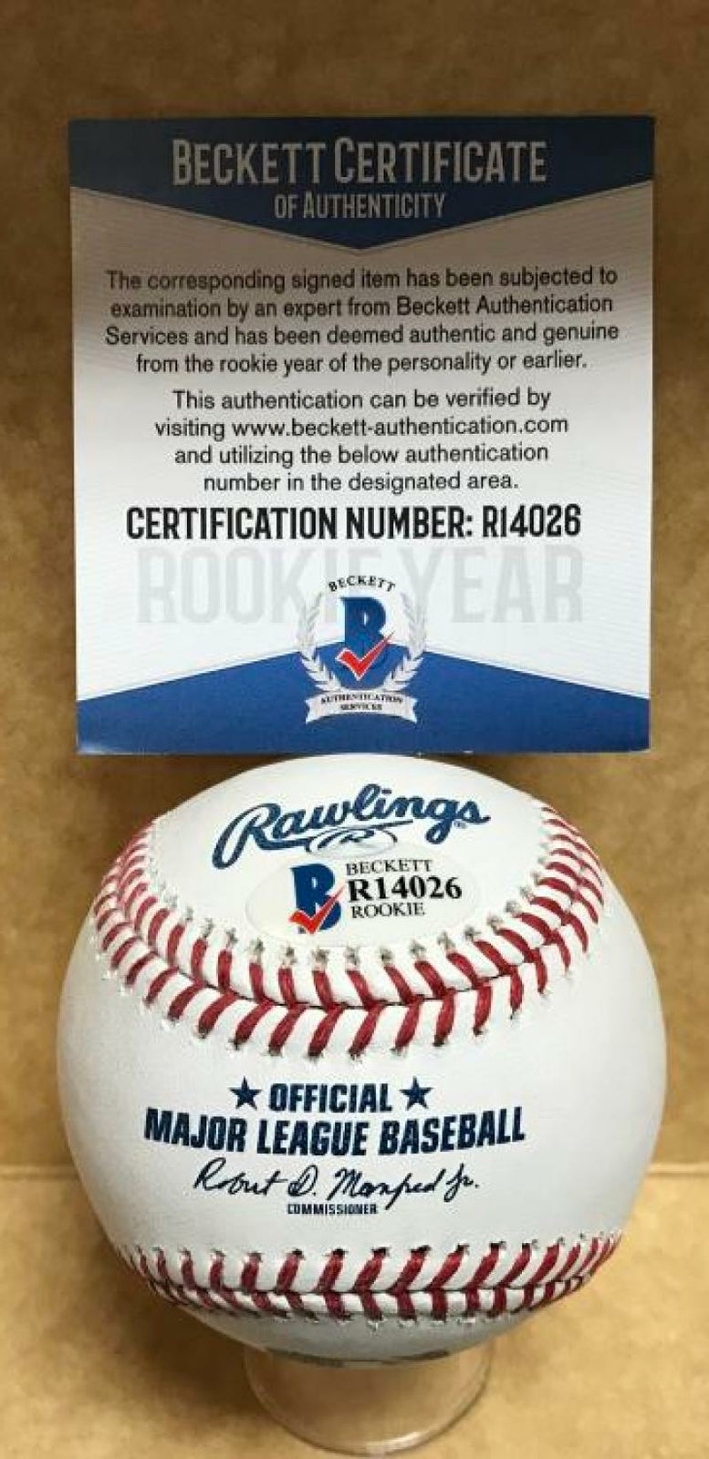 AUSTIN ALLEN SAN DIEGO PADRES ROOKIE YEAR SIGNED M.L. BASEBALL BECKETT R14026