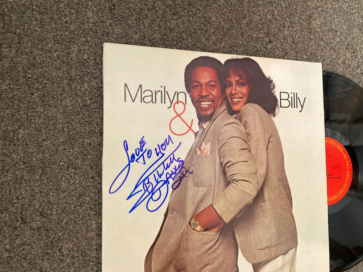 BILLY DAVIS JR MARILYN & BILLY SIGNED AUTOGRAPHED VINYL ALBUM COVER JSA COA