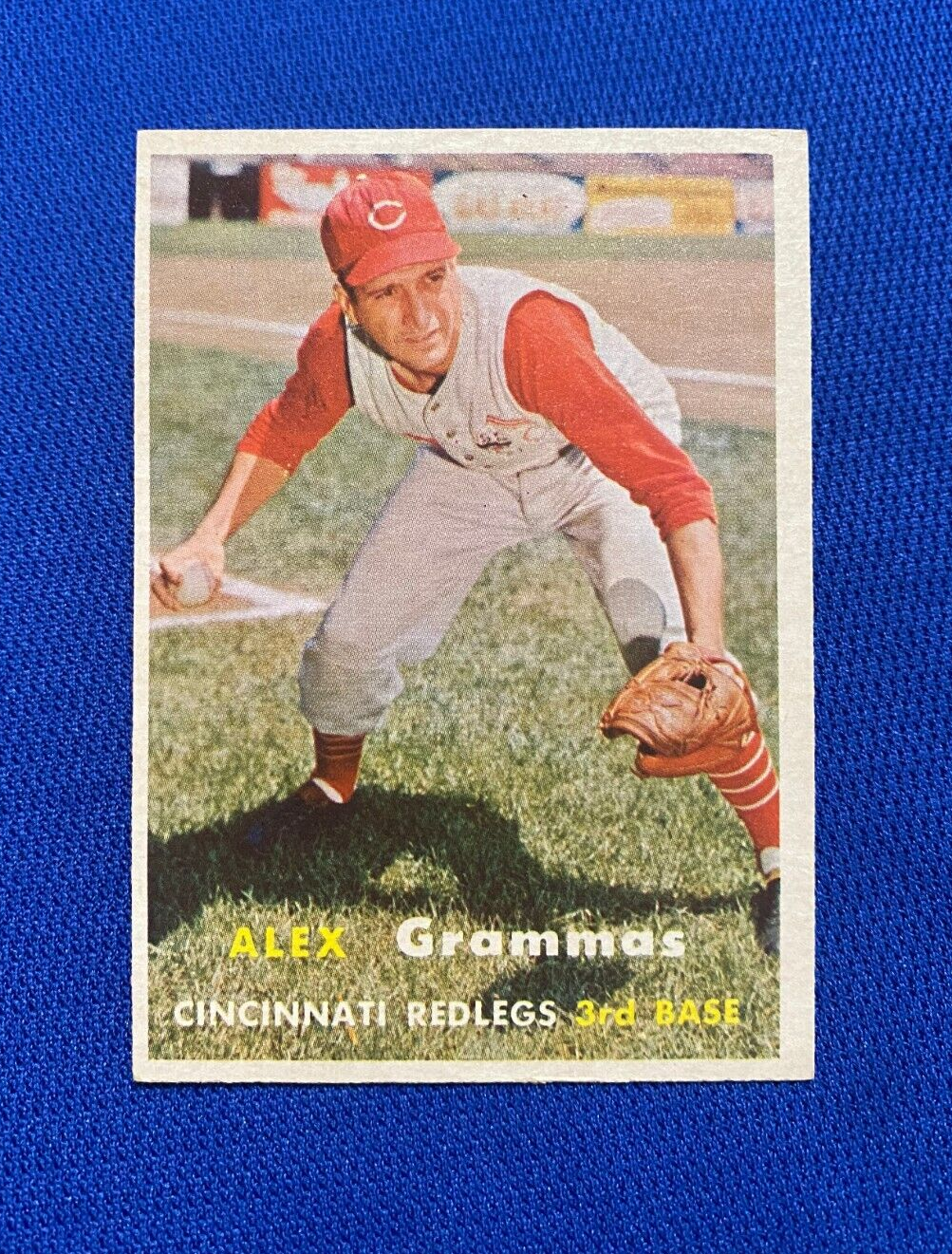 1957 TOPPS ALEX GRAMMAS CINCINNATI REDS #222 CARD VINTAGE SET-BREAK