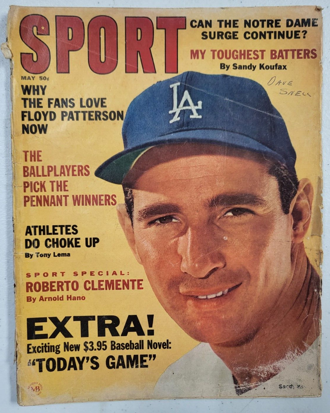 VINTAGE MLB BASEBALL 1965 SPORT MAGAZINE MAY SANDY KOUFAX DODGERS COVER RARE