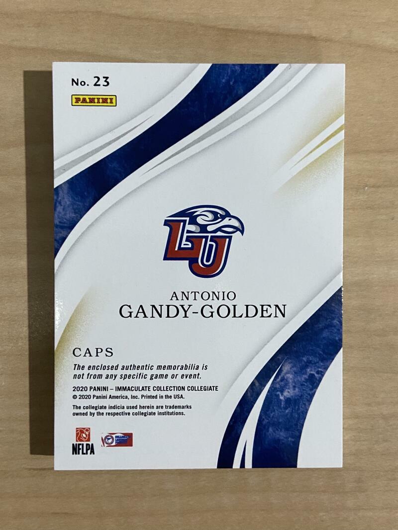 2020 IMMACULATE COLLEGIATE ANTONIO GANDY-GOLDEN CAP PATCH LIBERTY 2/3