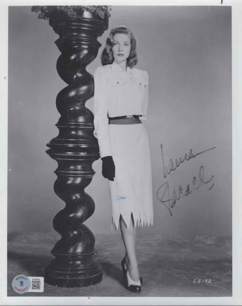 LAUREN BACALL ACTRESS SIGNED AUTOGRAPHED 8X10 PHOTO BECKETT BL00049