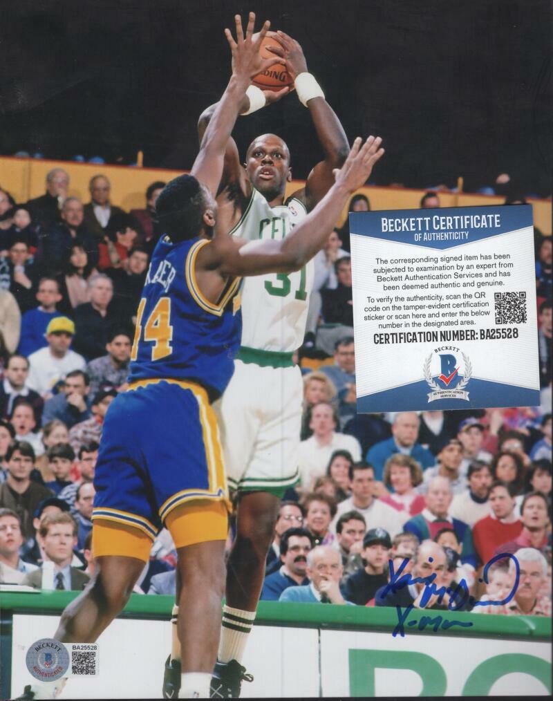 XAVIER MCDANIEL X-MAN BOSTON CELTICS SIGNED 8X10 PHOTO BECKETT BA25528