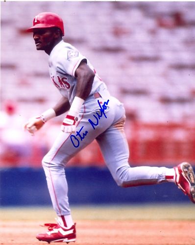 OTIS NIXON TEXAS RANGERS SIGNED 8X10 PHOTO W/COA